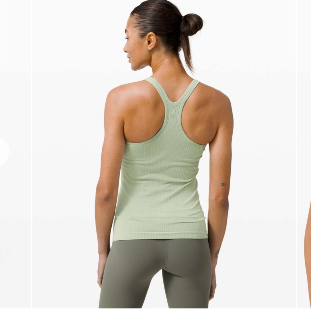 Lululemon ebb to street shelf bra in dew green